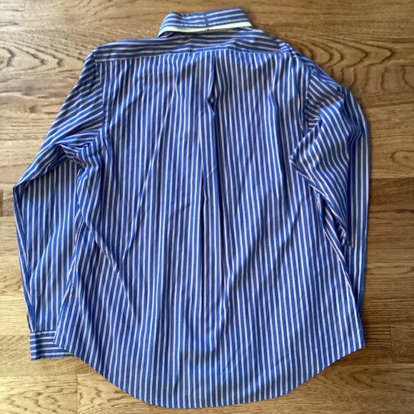 NWT VTG Y2K Polo Ralph Lauren Custom Fit Button Down Shirt Chambray Pinstripe XL - Picture 3 of 4